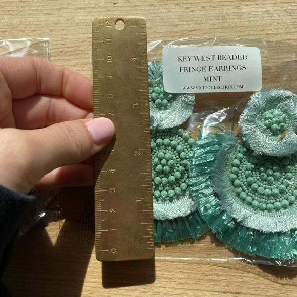 Beaded Fringe Earrings Set of Two - Picture 3 of 3